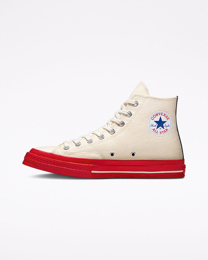 Zapatillas Altas Converse x Comme des Garçons PLAY Chuck 70 Hombre Rojas | PE 485PWE